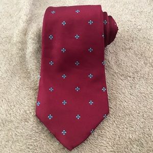Christian Dior Silk Tie Diamond Print Red & Blue